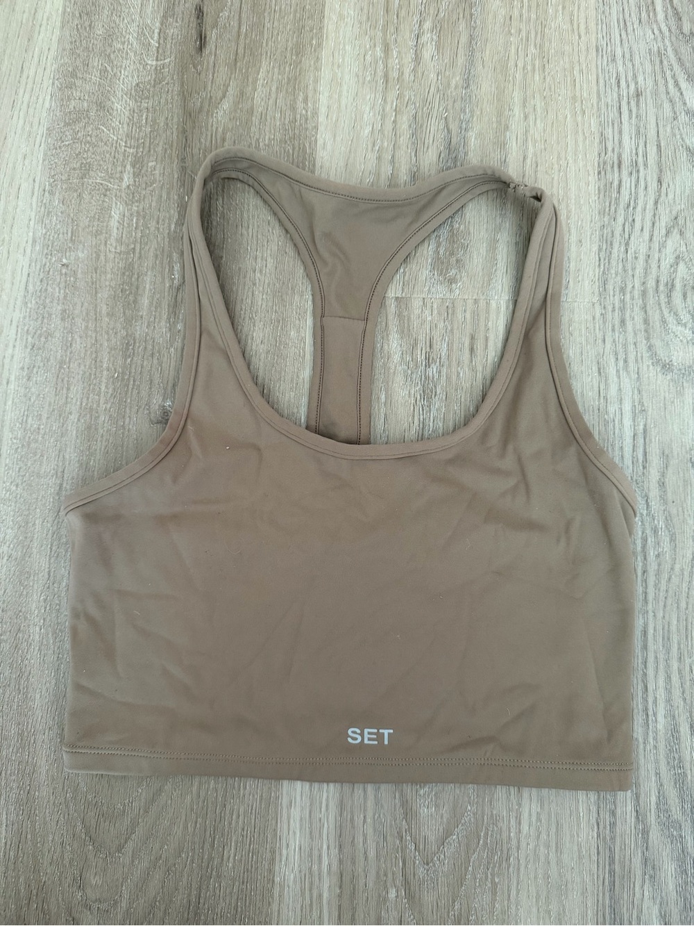 Set Active racer back brown sports bra sportbody fabric